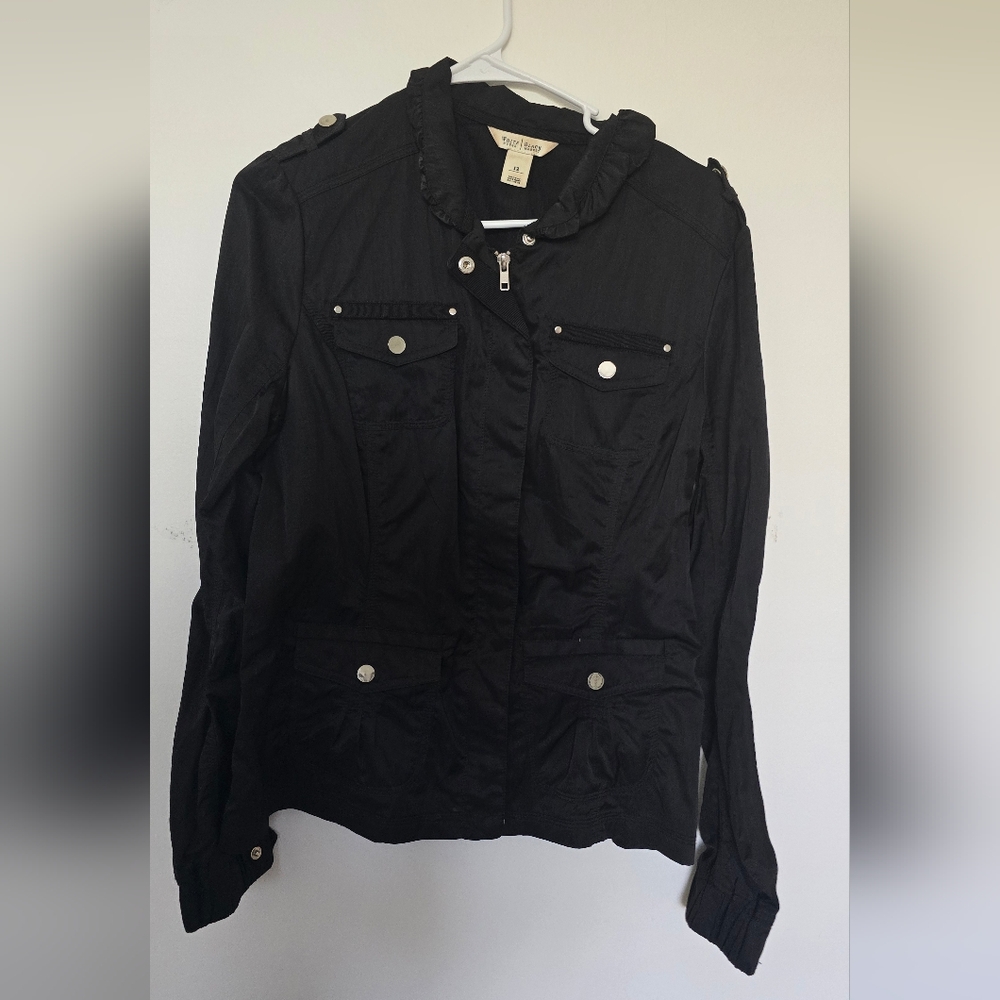 White House Black Market Black Lightweight Denim Jacket